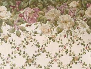 Vintage Style Victorian Rose Floral Wallpaper Border  