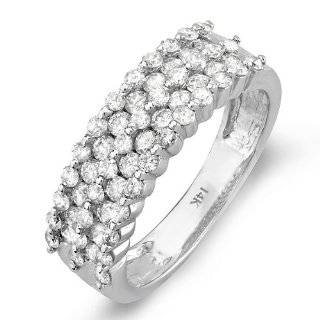   ctw) 14k White Gold Round Diamond Ladies Anniversary Wedding Band Ring