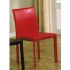 Coaster Set of 4 Dining Metal Chairs Red Leather Like