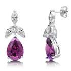 BERRICLE Pear Amethyst Cubic Zirconia CZ 925 Sterling Silver Dangle 