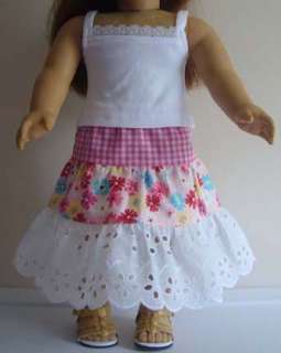 18 Inch DOLL CLOTHES Tiered Peasant Skirt 3 PC Set L@@K  