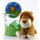 Zoocchini Lion Plush Stuffed Animal in Gift Bucket