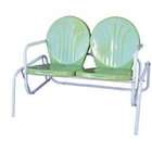 Torrans Retro Metal Double Glider   Turquoise   32H x 49W x 34D 