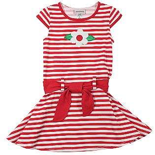 Girls 4 6x Stripe Dress with Floral Appliqué  Youngland Clothing 