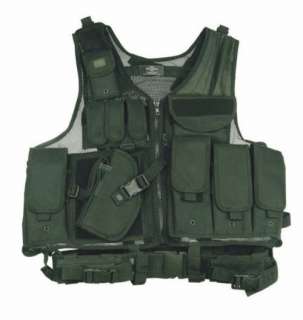 Deluxe SWAT Tactical Vest Left LH Pistol Gun Holster Ammo Pouches Belt 