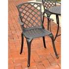  Sedona Cast Aluminum High Back Arm Chair in Charcoal Black (Set of 2