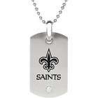 rectangular dog tag with the team name in stainless steel and black 