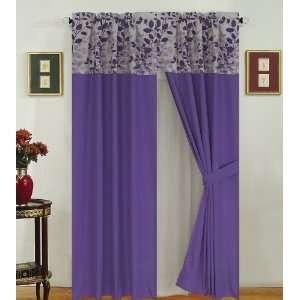  Fresca Purple and Gray Curtain Set