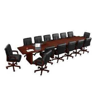  16 Conference Table with 14 Leather Chairs Office 