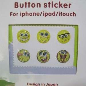  Mini Spongebob Home Button Protection Sticker 4 Iphone 3G/4G 4S  