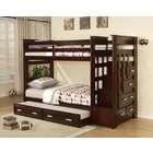 Acme Espresso finish wood twin over twin bunk bed set with storage 