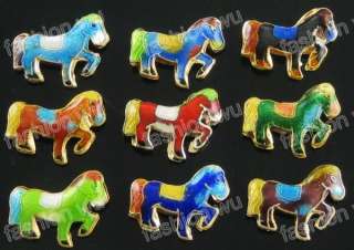 Lot 25 Pcs Mix Color Cloisonne Lovely Horse beads1  