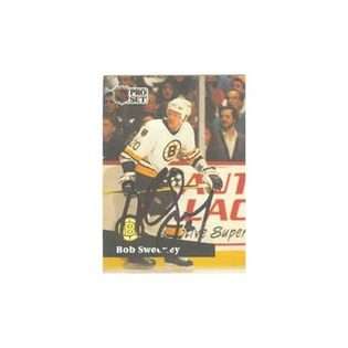   Bob Sweeney, Boston Bruins, 1991 Pro Set Autographed Card 