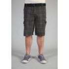 Legend One Mens Big & Tall Belted Plaid Twill Cargo Shorts