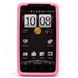 Pink Rubber Silicone Gel Soft Cover Case Skin Sleeve for Sprint HTC 