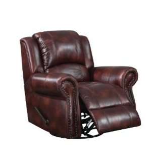   Rocker Microfiber Recliner Chair, Cherry Brown Polished 
