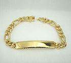 NEW 18 KT GOLD OVERLAY FIGARO LINK ID BRACELET   9