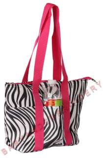 Insulated Lunch Box Bag Kit Cooler Pink Zebra Large  