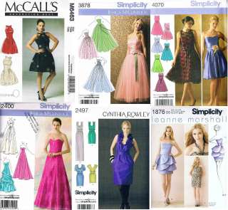 Misses Special Occasion Dress patterns Prom, Bridesmaid  
