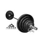 set black plates bar and collars troy barbell boss 300 olympic 300 