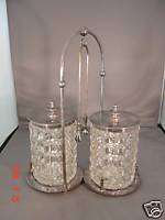 Antique Double Pickle Jars With Stand And Tongs  