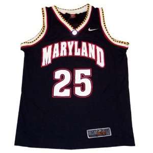 Nike Maryland Terrapins #25 Black Replica Basketball Jersey  