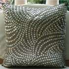   Pillow Covers   Silk Pillow Cover with Silver Mother of Pearls