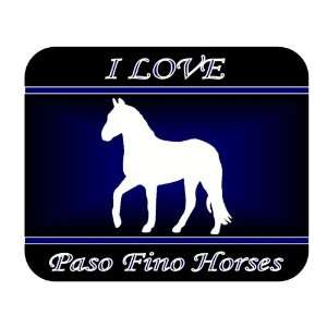  I Love Paso Fino Horses Mouse Pad   Blue Design 