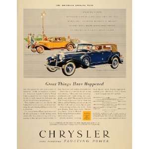  1932 Ad Chrysler Patented Floating Power Blue Cars 