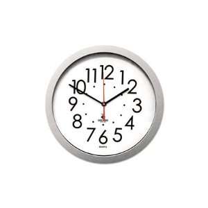 Quartz Flat Rim Clock   13 1/4in, Silver, 1 AA Battery 