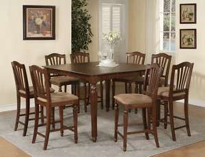 9PC SQUARE COUNTER HEIGHT DINING ROOM TABLE SET 8 STOOL  
