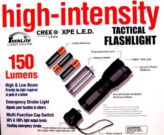 CREE XPE LED HIGH INTENSITY FLASHLIGHT WITH BATTERIES  
