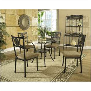  Silver Furniture Carolyn Round Dining Table in Rich Black (6 Pieces
