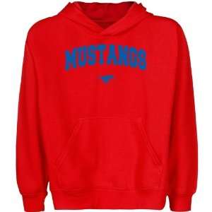  SMU Mustangs Youth Red Logo Arch Pullover Hoody Sports 