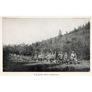   Band Soldiers Army March Troop Military   Original Halftone Print