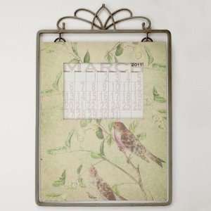 Gerson 91360 Metal Calendar And Frame Vintage Style with Bird Design 