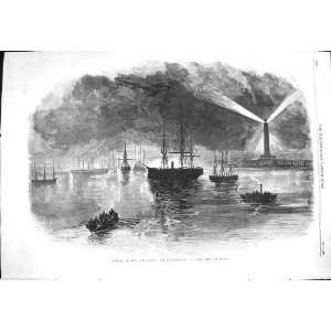   1869 Opening Suez Canal Illuminations Port Said Ships
