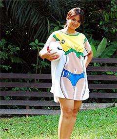 Brazilian Soccer Vixen Bikini / Swimsuit Cover up Sexy Body T Shirt 