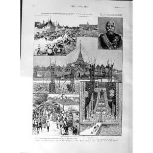  1887 Cremation Somdetch Chowja Parapaks Bangkok Pyre