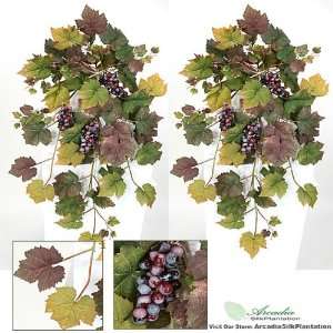   40 Grape Ivy Artificial Hanging Bushes with Grapes