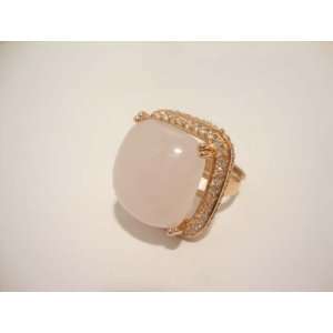    Square Ring in Rose Gold with Quartz Center Stone 