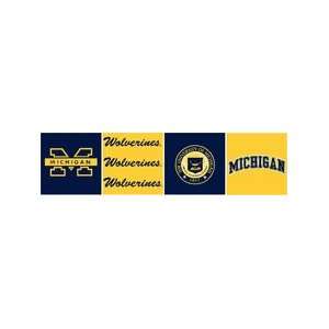  NCAA Michigan Wolverines 6 Block Style Wallpaper Border 