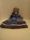 18 inches tall porcelain and cloth long dress russian peasant