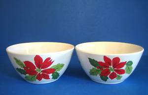 Martha Stewart MSE China Poinsettia Soup Cereal Bowl 2  