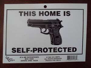 CUT CRIME CARD ~ HOME PROTECTION 5 X 7 VINYL SIGN  