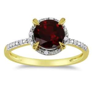   Diamond and Garnet Ring, (.05 cttw, GH Color, I2 I3 Clarity) Jewelry