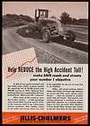 1945 Allis Chalmers motor road grader photo vintage trade print ad