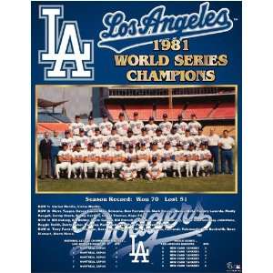  Angeles Dodgers    World Series 1981 Los Angeles Dodgers    13 x 16 