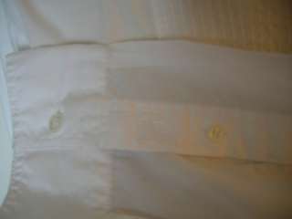 BURBERRY White Cotton Tuxedo Pleated Placket Front Mens Shirt NWT $295 