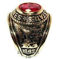 MENS 18k Gold Plated Ruby CZ US Marines Ring size 10  